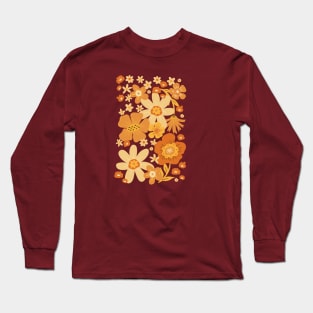 Groovy 60s Floral Party - Bronze Long Sleeve T-Shirt